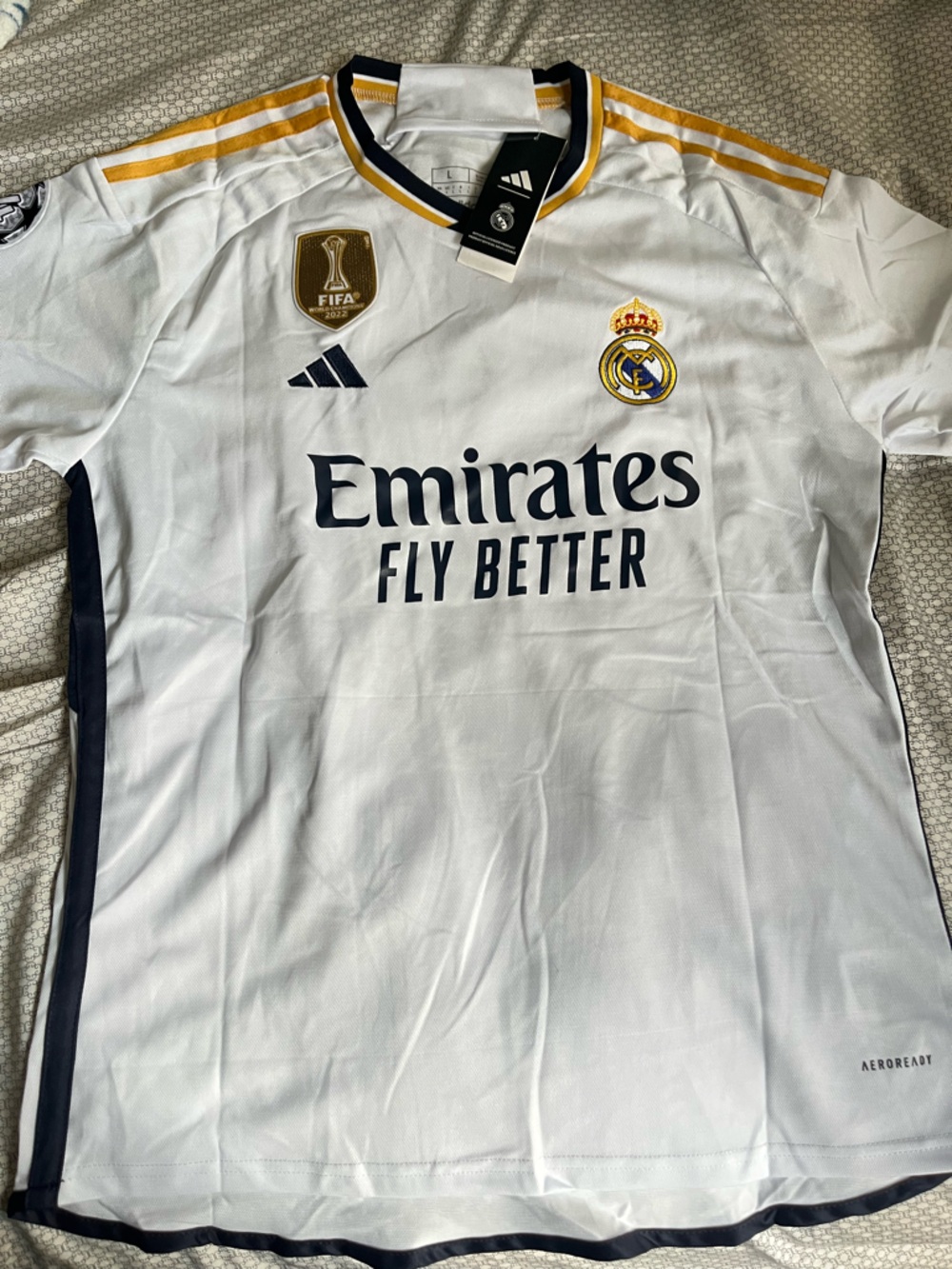 HALA Madrid Home Soccer Jersey 23-24 With UCL + CWC Badge White